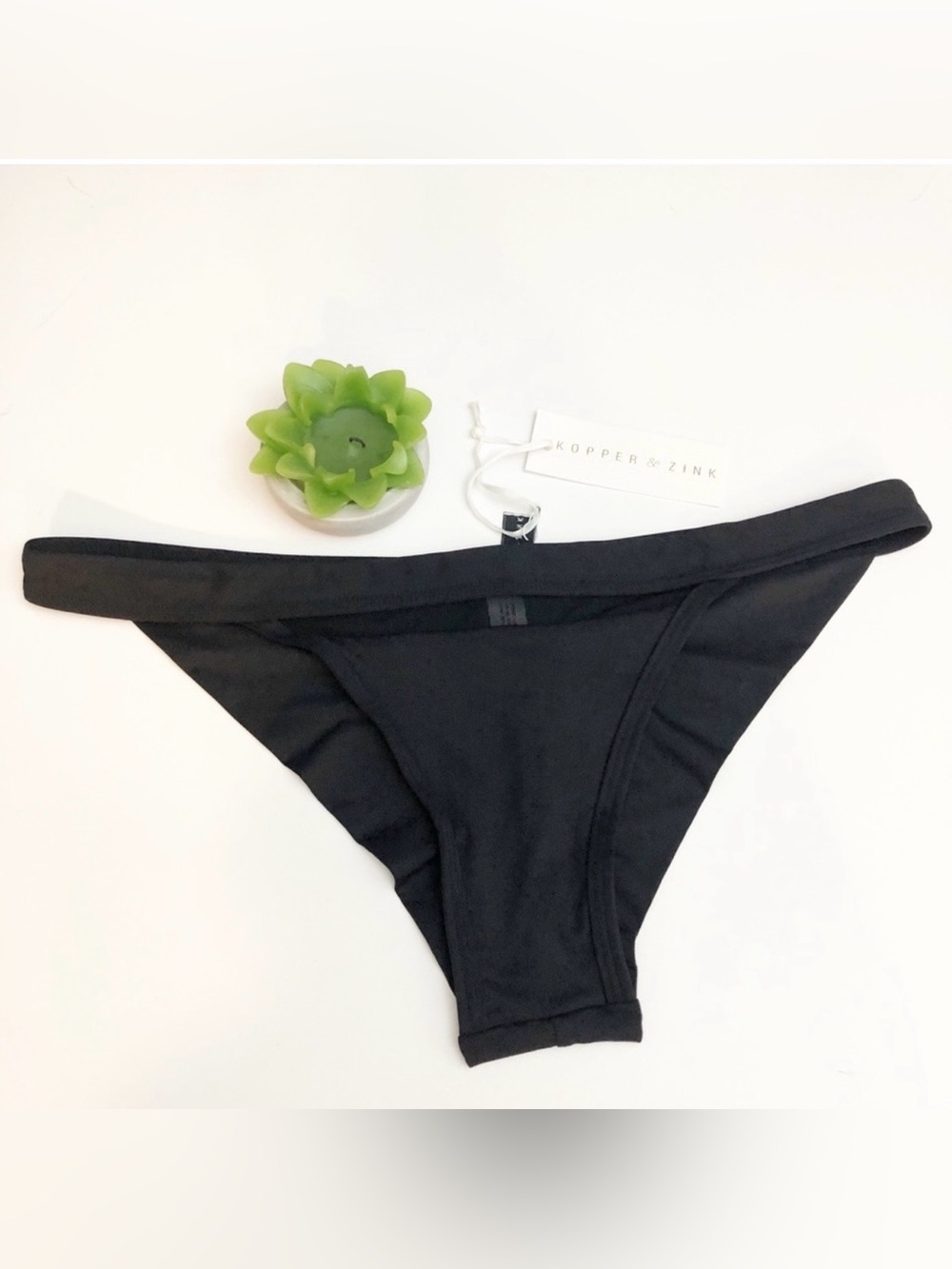 NWT KOPPER & ZINK Evie Bikini Bottom Black Size Medium Classic Swim